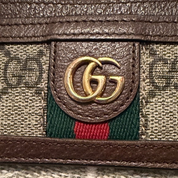 Gucci GG Supreme Ophidia Brown and Green Card Holder authintic Like New - Picture 5 of 5